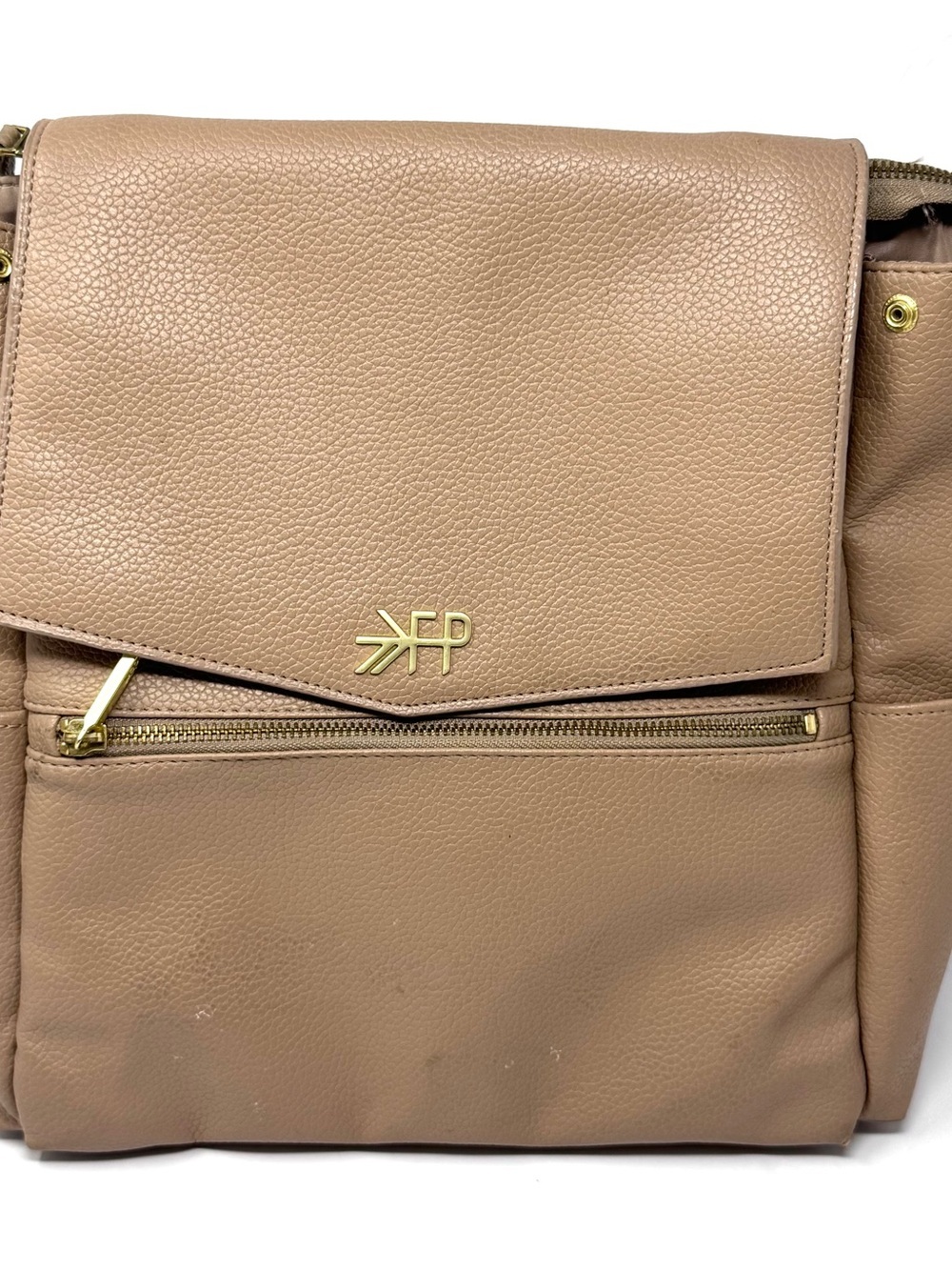 Freshly Picked Classic Diaper Bag Backpack Vegan Leather Nude Beige Large - Picture 2 of 13